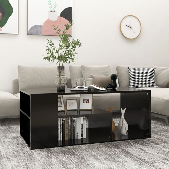 vidaXL Sohvapöytä musta 100x50x40 cm lastulevy