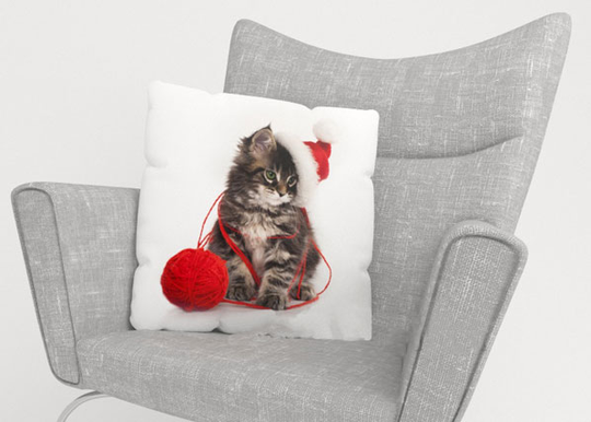 Koristetyynyliina CHRISTMAS CAT 40x60 cm