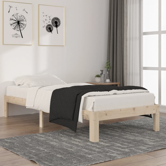 vidaXL Sängynrunko täysi mänty 90x200 cm