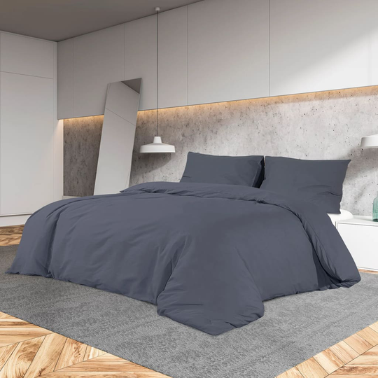 vidaXL Pussilakanasetti antrasiitti 140x200 cm kevyt mikrokuitu