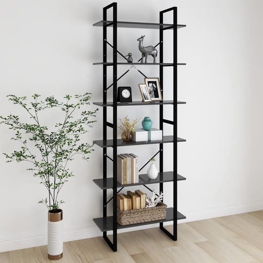 vidaXL Korkea kaappi harmaa 80x30x210 cm lastulevy
