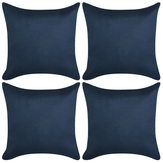 vidaXL Tyynynpäällinen 4 kpl Keinomokka 80x80 cm Sininen