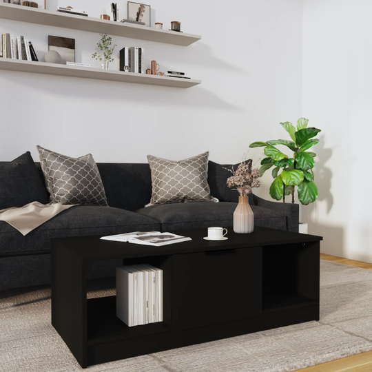 vidaXL Sohvapöytä musta 102x50x36 cm tekninen puu