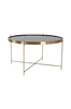 Sohvapöytä Louisville, ø 70xk40 cm, messinginvärinen jalusta