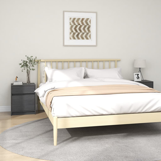 vidaXL Yöpöydät 2 kpl harmaa 40x31x50 cm täysi mänty