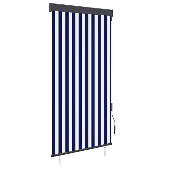 vidaXL Ulkorullaverho 100x250 cm sininen ja valkoinen