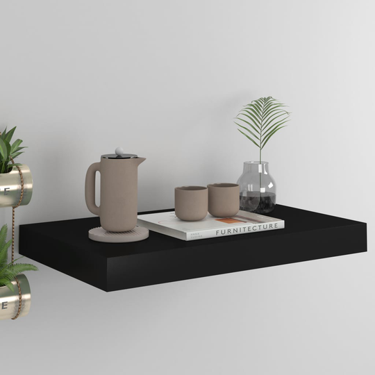 vidaXL Kelluva seinähylly musta 40x23x3,8 cm MDF