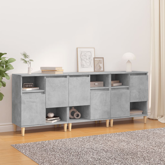 vidaXL Senkit 3 kpl betoninharmaa 60x35x70 cm tekninen puu