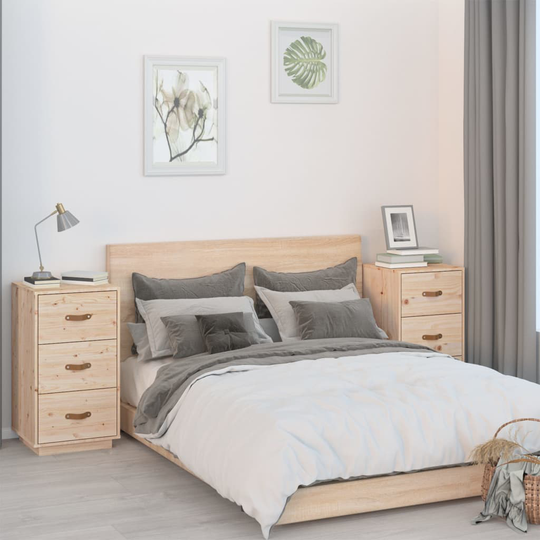 vidaXL Yöpöydät 2 kpl 40x40x75 cm täysi mänty