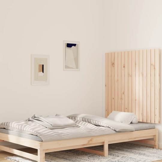 vidaXL Sängynpääty seinälle 95,5x3x90 cm täysi mänty