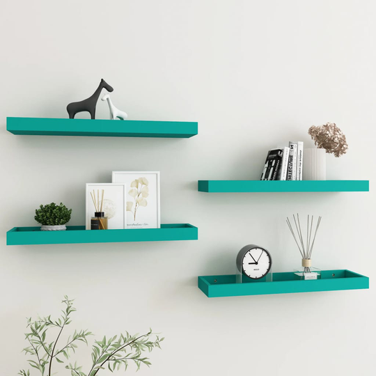 vidaXL Loggia seinähyllyt 4 kpl sininen 60x15x4 cm MDF