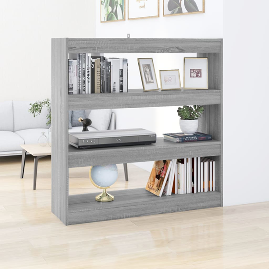 vidaXL Kirjahylly/tilanjakaja harmaa Sonoma 100x30x103 cm