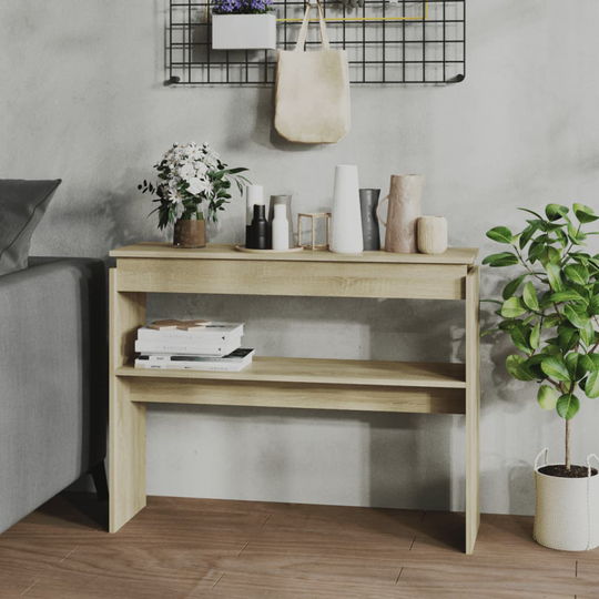 vidaXL Konsolipöytä Sonoma-tammi 102x30x80 cm lastulevy
