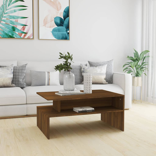 vidaXL Sohvapöytä ruskea tammi 90x60x42,5 cm tekninen puu