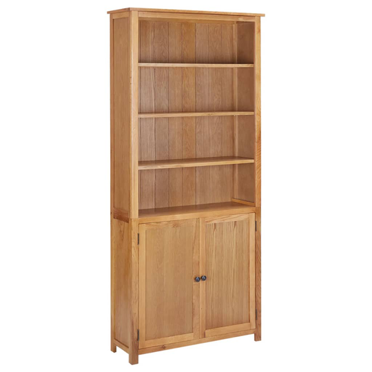 vidaXL Kirjahylly 2 ovella 90x30x200 cm täysi tammi