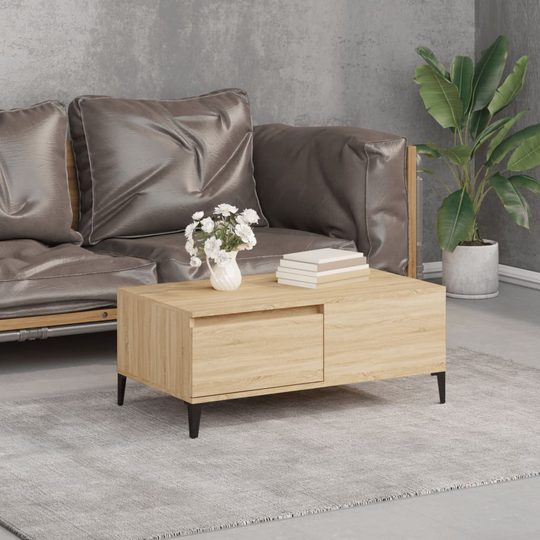 vidaXL Sohvapöytä Sonoma-tammi 90x50x36,5 cm tekninen puu