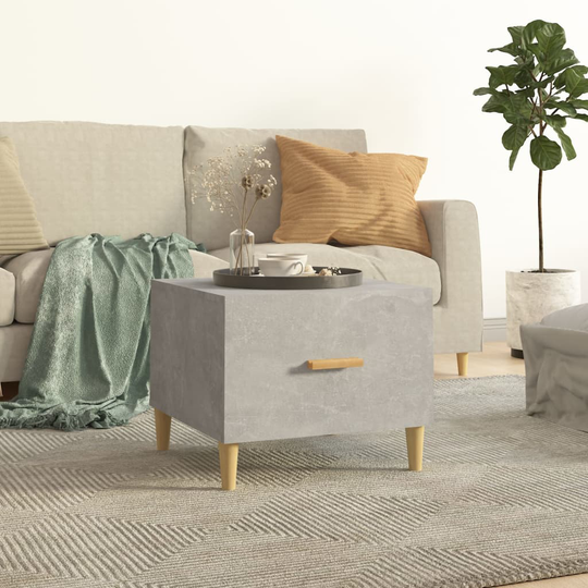 vidaXL Sohvapöytä betoninharmaa 50x50x40 cm tekninen puu