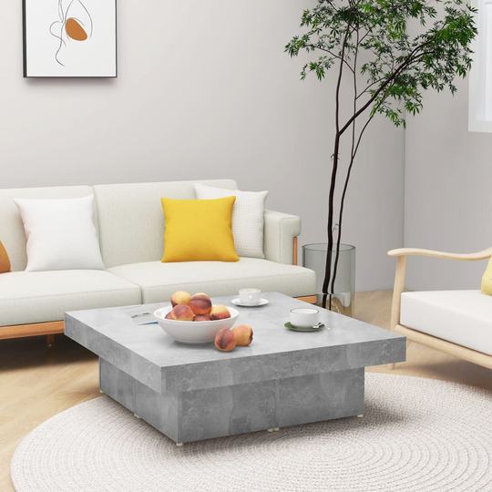 vidaXL Sohvapöytä betoninharmaa 90x90x28 cm lastulevy
