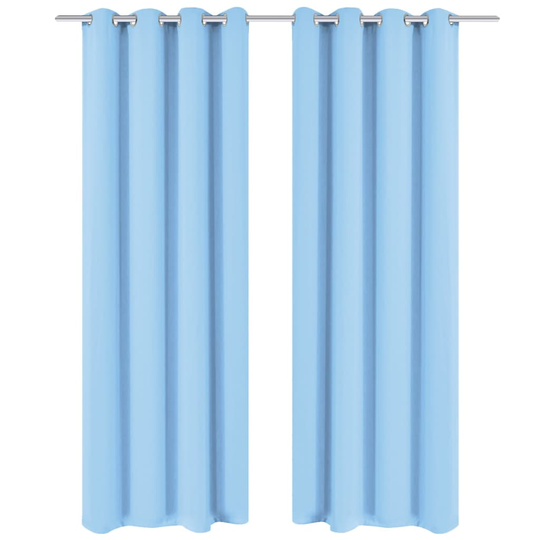 vidaXL Pimennysverhot purjerenkailla 2 kpl 135x175 cm Turkoosi