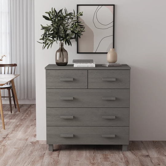 vidaXL Sivupöytä HAMAR vaaleanharmaa 79x40x80 cm täysi mänty