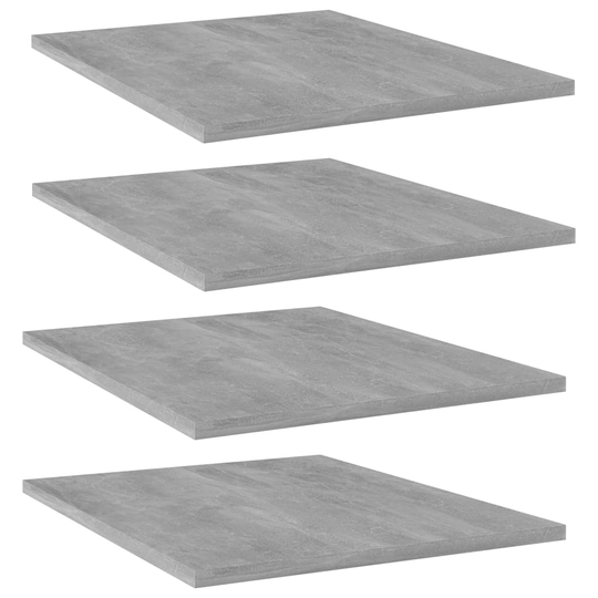 vidaXL Kirjahyllytasot 4 kpl betoninharmaa 40x50x1,5 cm lastulevy