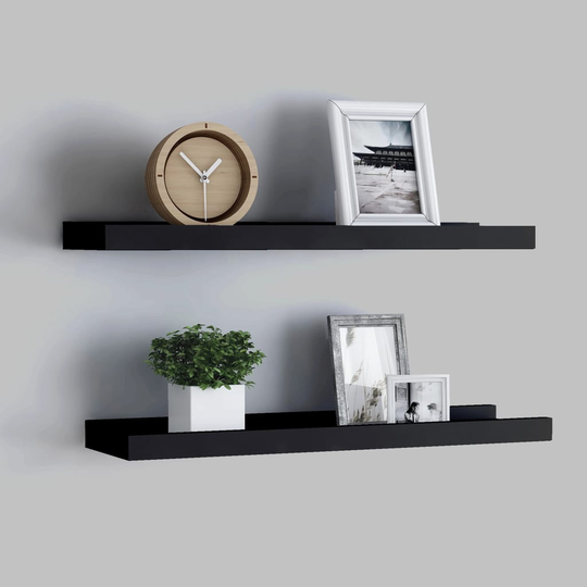 vidaXL Tauluhyllyt 2 kpl musta 40x9x3 cm MDF