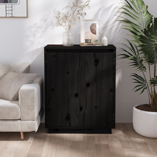 vidaXL Senkki musta 60x34x75 cm täysi mänty