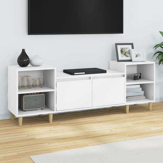vidaXL TV-taso valkoinen 160x35x55 cm tekninen puu