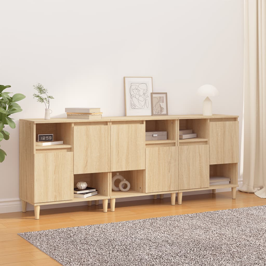 vidaXL Senkit 3 kpl Sonoma tammi 60x35x70 cm tekninen puu