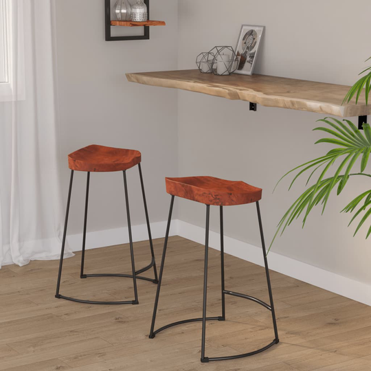 vidaXL Gavin baarijakkarat 2 kpl 45x40x63 cm täysi mangopuu