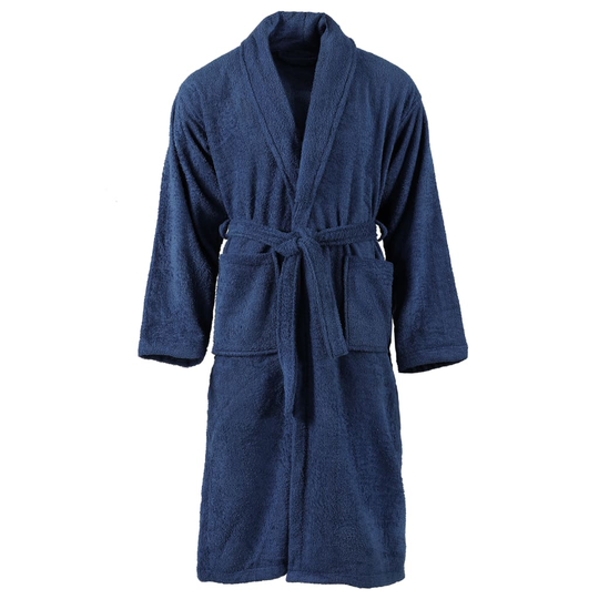 vidaXL Unisex froteekylpytalkki 100 % puuvilla laivastonsininen XL