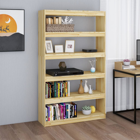 vidaXL Kirjahylly/tilanjakaja 100x30x167,5 cm täysi mänty