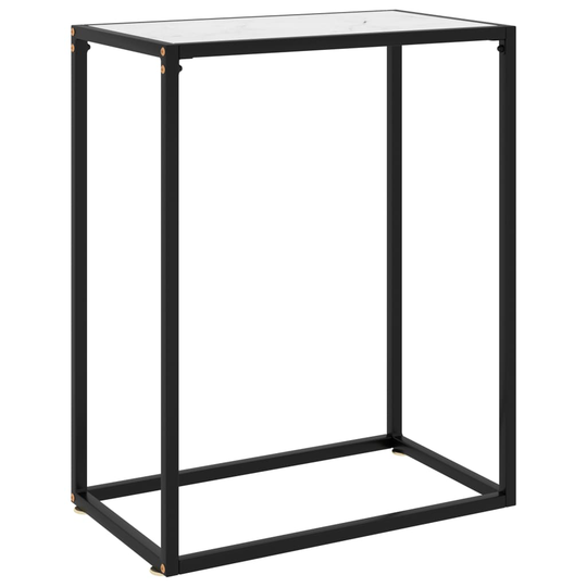 vidaXL Konsolipöytä valkoinen 60x35x75 cm karkaistu lasi