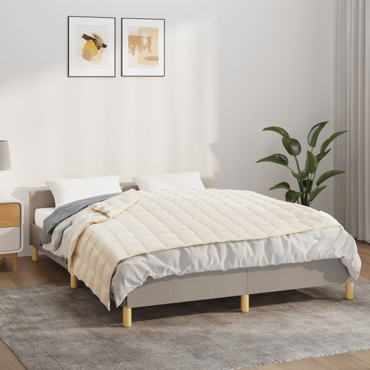 vidaXL Painopeitto vaalea kerma 138x200 cm 10 kg kangas