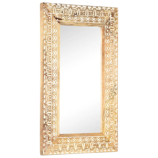 vidaXL Käsinveistetty peili 80x50x2,6 cm täysi mangopuu