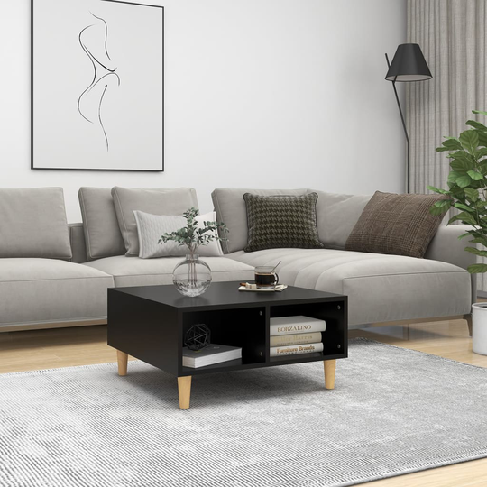 vidaXL Sohvapöytä musta 60x60x30 cm lastulevy