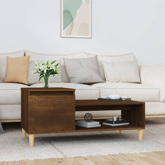 vidaXL Sohvapöytä ruskea tammi 100x50x45 cm tekninen puu