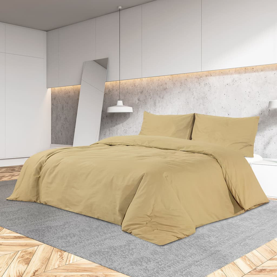 vidaXL Pussilakanasetti taupe 260x220 cm kevyt mikrokuitu
