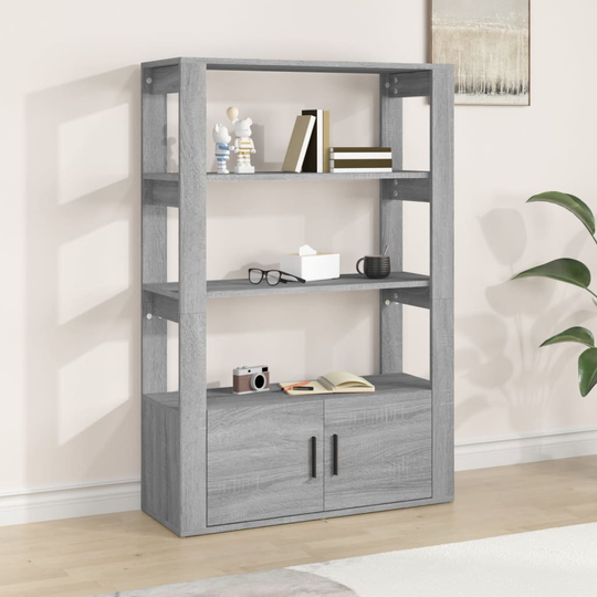 vidaXL Senkki harmaa Sonoma 80x30x119,5 cm tekninen puu