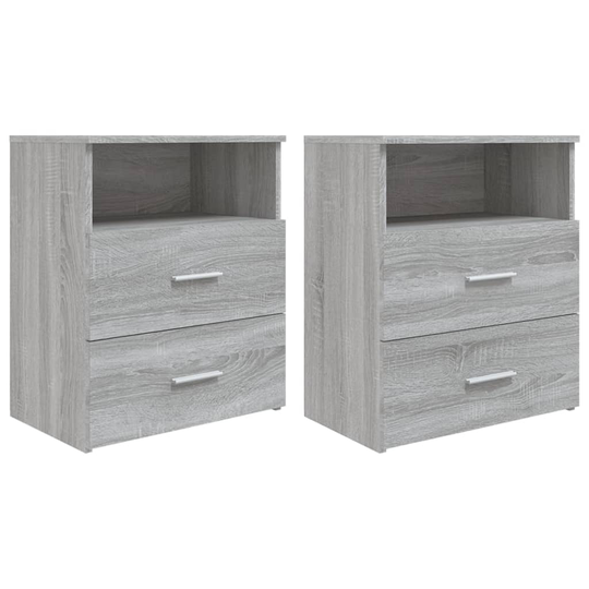 vidaXL Yöpöydät 2 kpl harmaa Sonoma 50x32x60 cm