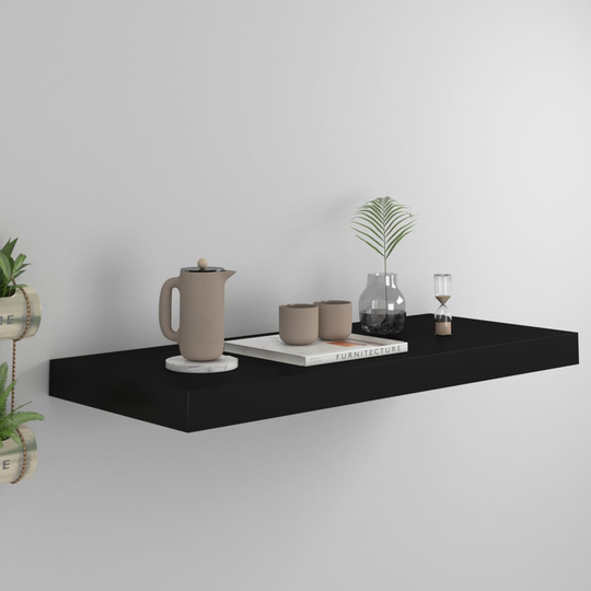 vidaXL Kelluva seinähylly musta 60x23,5x3,8 cm MDF