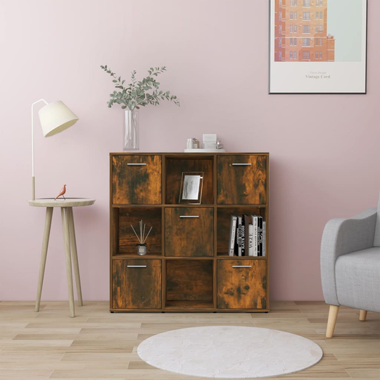 vidaXL Kirjahylly savutammi 90x30x90 cm tekninen puu