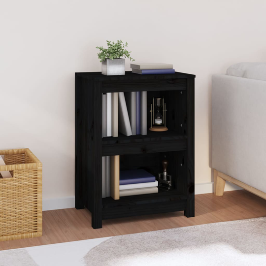 vidaXL Kirjahylly musta 50x35x68 cm täysi mänty