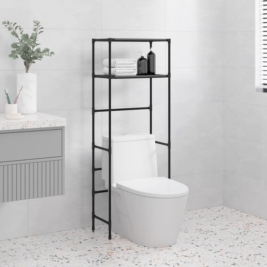 vidaXL 2-tasoinen Hyllykkö WC-pytyn ylle musta 53,5x28x143 cm rauta