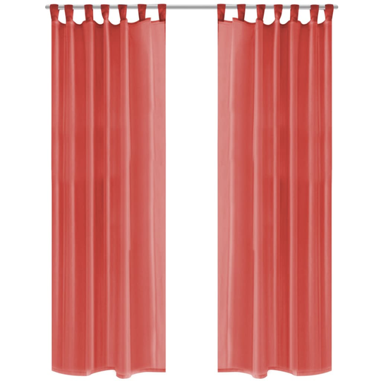 vidaXL Voileeverhot 2 kpl 140x245 cm Punainen