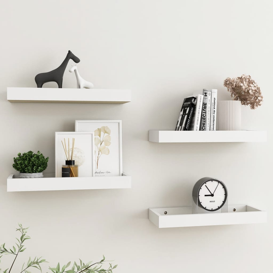 vidaXL Loggia seinähyllyt 4 kpl tammi ja valkoinen 40x15x4 cm MDF