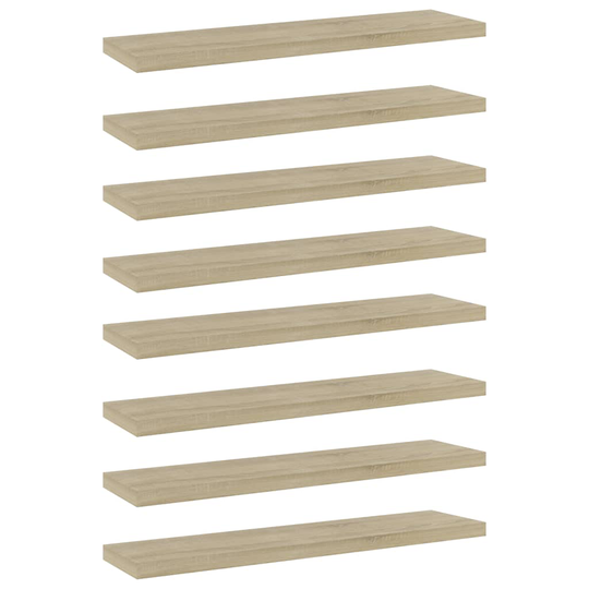vidaXL Kirjahyllytasot 8 kpl Sonoma tammi 40x10x1,5 cm lastulevy