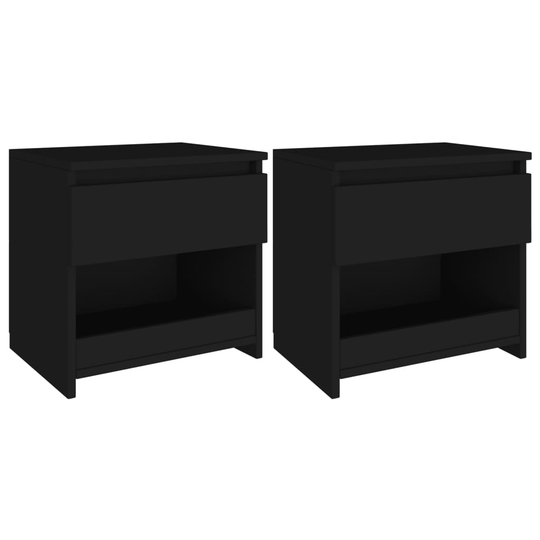 vidaXL Yöpöydät 2 kpl musta 40x30x39 cm lastulevy