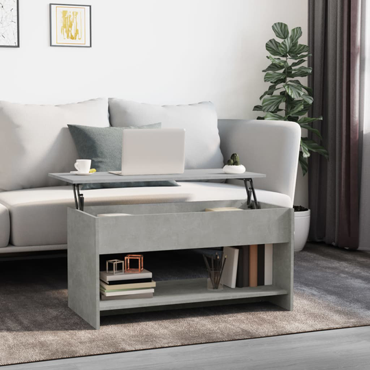 vidaXL Sohvapöytä betoninharmaa 102x50x52,5 cm tekninen puu
