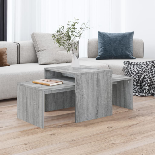 vidaXL Sohvapöytäsarja harmaa Sonoma 100x48x40 cm tekninen puu